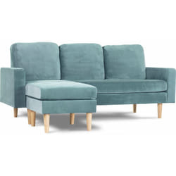 Habitat Et Jardin - Canapé d'angle réversible en velours 'Gabby' - 3 places - Bleu Canard