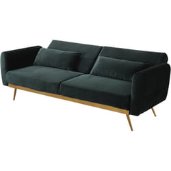 Canapé Clic Clac en velours 'Donia' - 203 x 81 x 83 cm - 3 places - Vert foncé