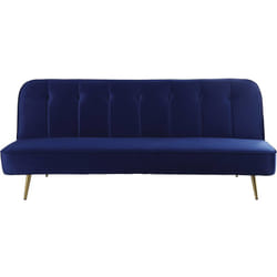 Canapé Clic Clac en velours 'James' - 180 x 83 x 75 cm - 3 places - Bleu foncé