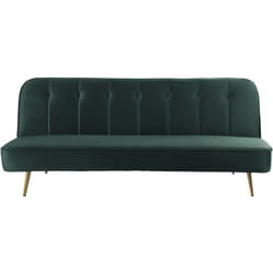 Canapé Clic Clac velours "James" - 180 x 83 x 75 cm - 3 places - Vert foncé.