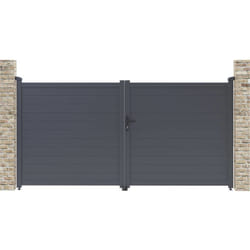Portail aluminium "Marc" - 299.5 x 155.9 cm - Gris