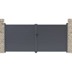 Portail aluminium 'Marc' - 349.5 x 155.9 cm - Gris