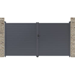 Portail aluminium 'Marc' - 349.5 x 180.9 cm - Gris