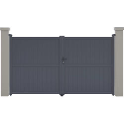 Portail aluminium 'Maurice' - 299.5 x 155.9 cm - Gris