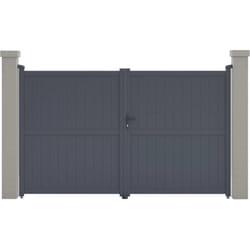 Portail aluminium 'Maurice' - 299.5 x 180.9 cm - Gris