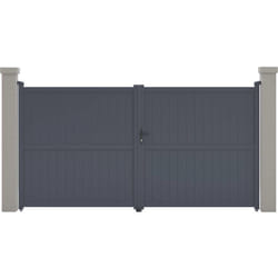 Portail aluminium 'Maurice' - 349.5 x 180.9 cm - Gris