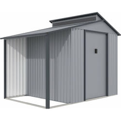 Habitat Et Jardin - Abri de jardin métal avec pergola 'Madras' - 5.64 m² - 193 x 292 x 229 cm - Gris