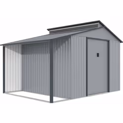 Description générale Optimisez votre espace extérieur avec notre abri de jardin en métal avec pergola 'Madras'. Transformez v ...