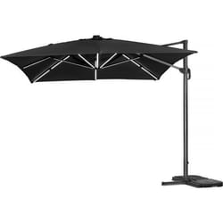 Habitat Et Jardin Parasol Jardin Déporté Led Alu "sun 3 Luxe" 3 X 3 M - Noir