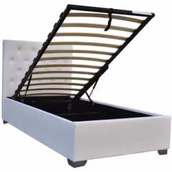 Description générale Le lit simple avec coffre 'TINO' allie design moderne et fonctionnalité. Avec sa finition blanche et sa  ...