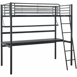 Lit mezzanine avec bureau 'Alona' - 90 x 190 cm - Noir