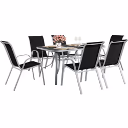 : Vous aimerez la table Cordoba pour sa robustesse et son élégance et ses 6 fauteuils de jardin - Un style simple et intempor ...