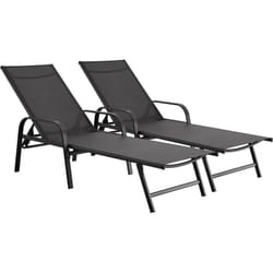 Lot de 2 Bains de soleil en métal 'Farniente'- Gris
