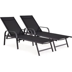 Habitat Et Jardin Lot De 2 Bains De Soleil En Métal "farniente" - Noir
