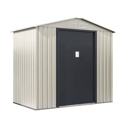 Abri de jardin métal Nebraska - 4.07 m² - Beige/Gris anthracite