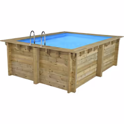 Description générale Piscine hors sol en bois du Nord, idéale pour les amateurs de baignade. Cette piscine rectangulaire mesu ...