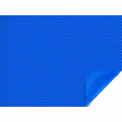 Bâche à bulles bleue pour piscine Panama - Polyéthylène 400 µ - bordée 1 coté - Dimensions intérieures de la piscine : 5.67 x ...