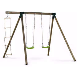 Portique bois "Timo" Le portique en bois "Timo" permettra à vos enfants de s'amuser entre amis et profiter des beaux après-mi ...