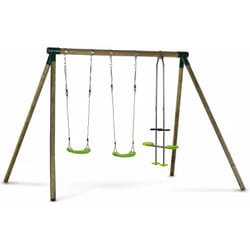 Portique bois "Lana" - Avec 2 balançoires et 1 vis-à-vis.