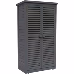 Description générale Cette armoire de jardin 'Space', fabriquée en bois de sapin naturel et peinte en anthracite, offre une s ...