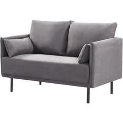 Habitat Et Jardin Canapé Fixe Tissu "rudy" - 132 X 78 X 88 Cm - 2 Places - Gris Foncé