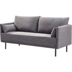 Habitat Et Jardin Canapé Fixe Tissu "rudy" - 180.5 X 78 X 52 Cm - 3 Places - Gris Foncé