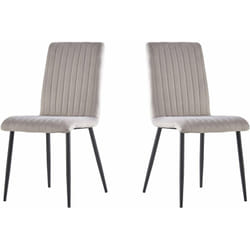 Lot de 2 chaises en velours "Henley" - Gris clair