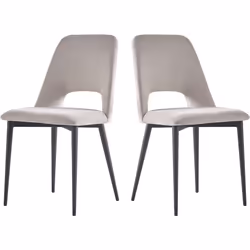 Habitat Et Jardin Lot De 2 Chaises En Velours "fedora" - Gris Clair