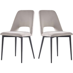 Habitat Et Jardin Lot De 2 Chaises En Velours "fedora" - Gris Clair