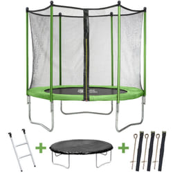 Trampoline 'Yoopi 2' - ø 1.80 m - avec filet + échelle + couverture + kit d'ancrage