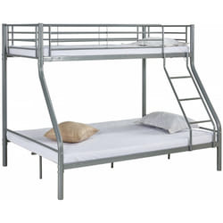 Lit superposé en métal 'Leo' Sommiers inclus - 90/140 x 190 cm - Gris