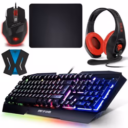 Pack Clavier Souris Casque Switch Pro-K5 RGB et Convertisseur