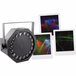 BOOMTONEDJ CYCLONE LZR - Jeu de lumières à LED avec Laser vert multipoints et effet multifaisceaux tournant