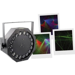 BOOMTONEDJ CYCLONE LZR - Jeu de lumières à LED avec Laser vert multipoints et effet multifaisceaux tournant