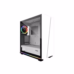 MRED - Boîtier PC Gamer ATX - Blanc RGB White Destroyer Strip-G