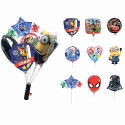 MC & Co Colis 25 Ballons Licenses + Présentoir (Ean Unique), unisexe, 3 an(s), Aluminium, Multicolore