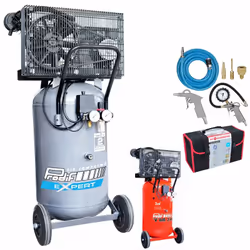 Compresseur 100L 3CV 1003MVLC. A courroie. Bi-cylindres sur roues. Le + produit : - Groupe V Fonte - Vertical - Filtre à air  ...