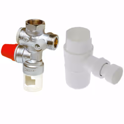 Pack Groupe de sécurité vertical chromé 3/4'' + Siphon standard pour groupe de sécurité sortie DN32 THERMADOR • Groupe de séc ...