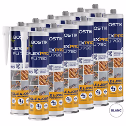 Description générale Colle mastic polyuréthane multi-usages P790, conditionnée en 12 cartouches de 290 ml. Ce mastic-colle ut ...