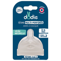 Dodie Tétine Multi-Perforée Anti-Colique Débit Moyen 0-6 Mois
