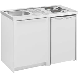 Kitchenette cadette éléments bas 120x60 Blanc Mélaminé - Moderna