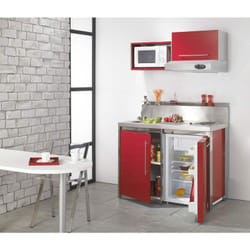 Kitchenette complète metalline 120x60 Rouge Carmin - Moderna