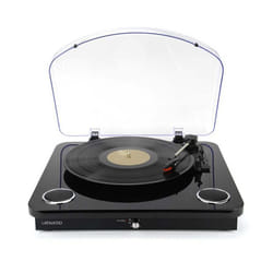 Platine vinyles Ledwood Round 300 Black  - 33-45-78 Tours avec haut-parleurs stéréo 2x5W Bluetooth - Encodage sur USB