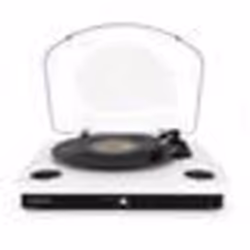 Platine vinyles Ledwood Round 300 Blanche - 33-45-78 Tours avec haut-parleurs stéréo 2x5W Bluetooth - Encodage sur USB