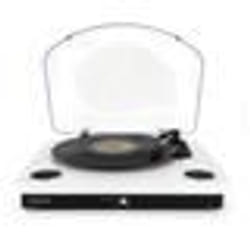 Platine vinyles Ledwood Round 300 Blanche  - 33-45-78 Tours avec haut-parleurs stéréo 2x5W Bluetooth - Encodage sur USB