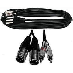 Câble audio - IBIZA SOUND - CM5RX-2 - 2 XLR mâles - 2 RCA mâles - 5 mètres