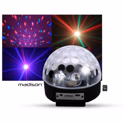 Boule lumineuse LED RVB HP intégrés SD-USB