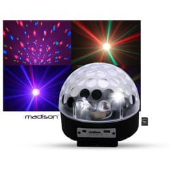 Boule lumineuse LED RVB HP intégrés SD-USB