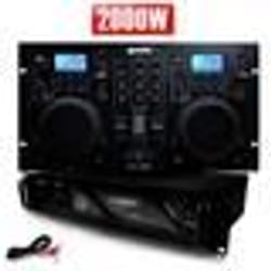 Lecteur Combo CD-USB - Gemini - CDM4000 - Amplificateur AX-2000 - 2000W - Noir