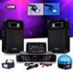 Pack Sono DJ complet ampli + enceintes 500W + Table de mixage + LIGHT SIXMAGIC LED RVB + LEDSTROBE